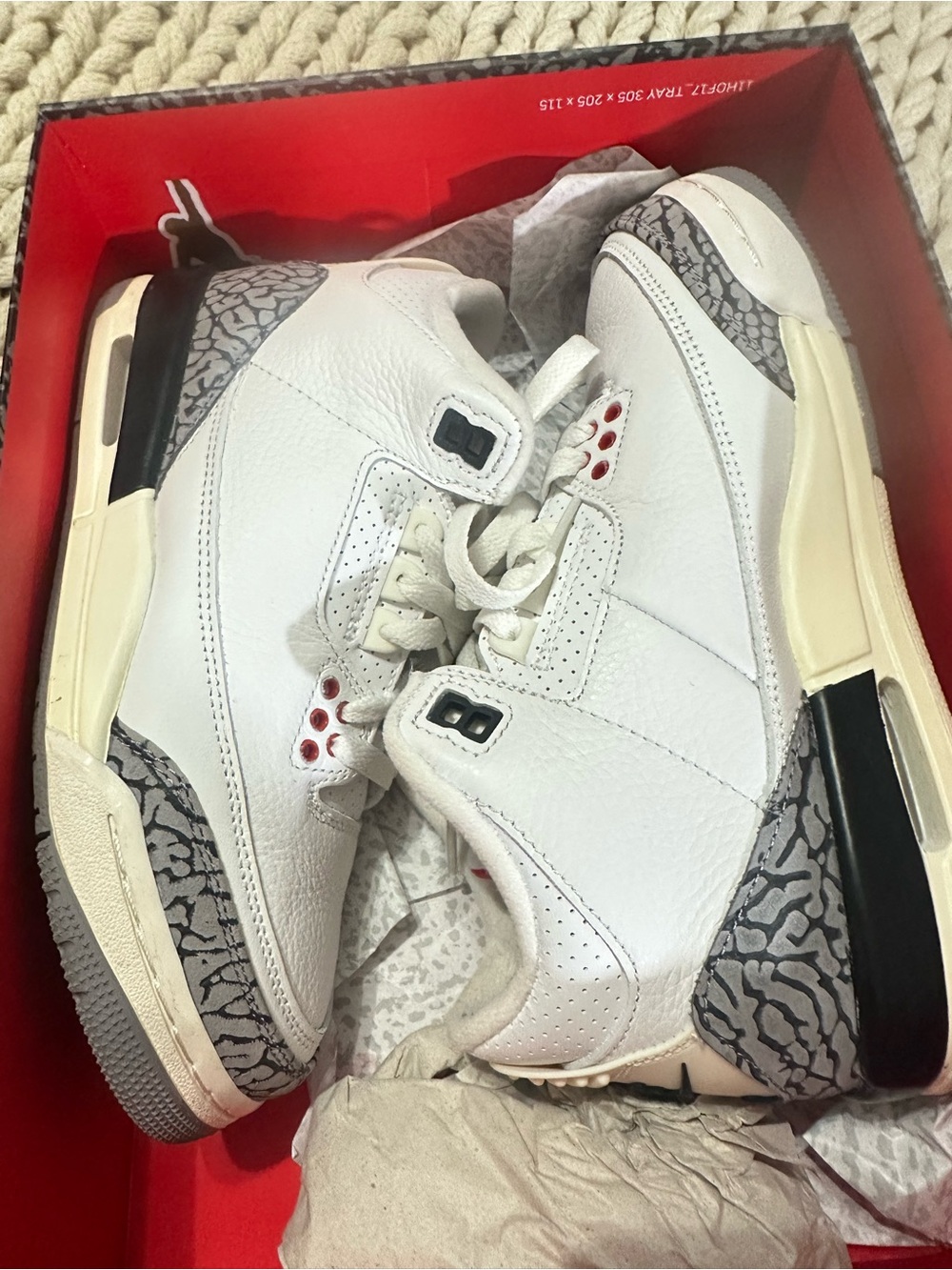 Nike Kids Red, White & Cement Gray Air Jordan Sneaker (5Y)